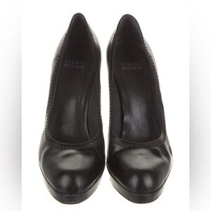 Stewart Weitzman womens black leather pumps 8M